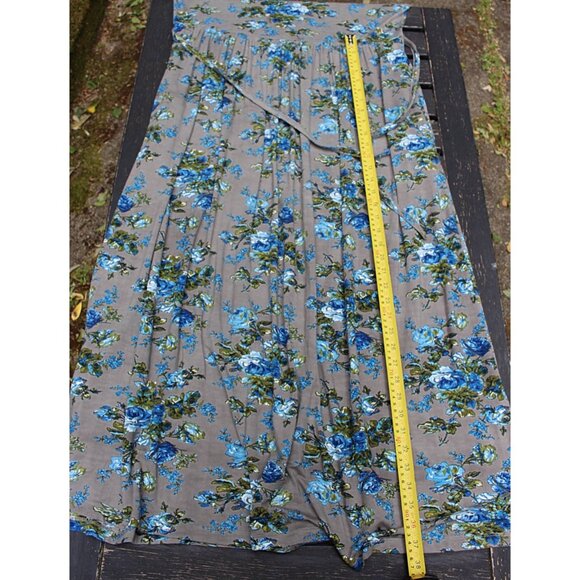 April Cornell - Women's Cottagecore Maxi Dress in Grey + Blue, Large, Stretchy - Picture 7 of 10